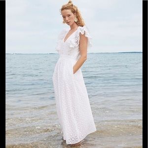 J. Crew White Lace Maxi Dress